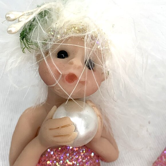 Mermaid Ornament Pixie Fairy Troll Handmade Polymer Clay 3.5" - Picture 2 of 7
